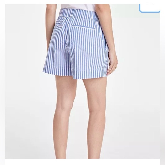 On-34th for Macy's Blue White Striped Shorts Small Pull On Pockets - Picture 3 of 13